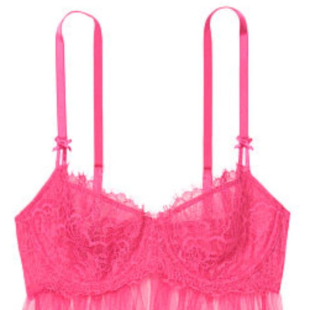 Last One NWT VS L VERY SEXY Babydoll Negligee Lingerie Nighty Victoria's Secret - Picture 15 of 16